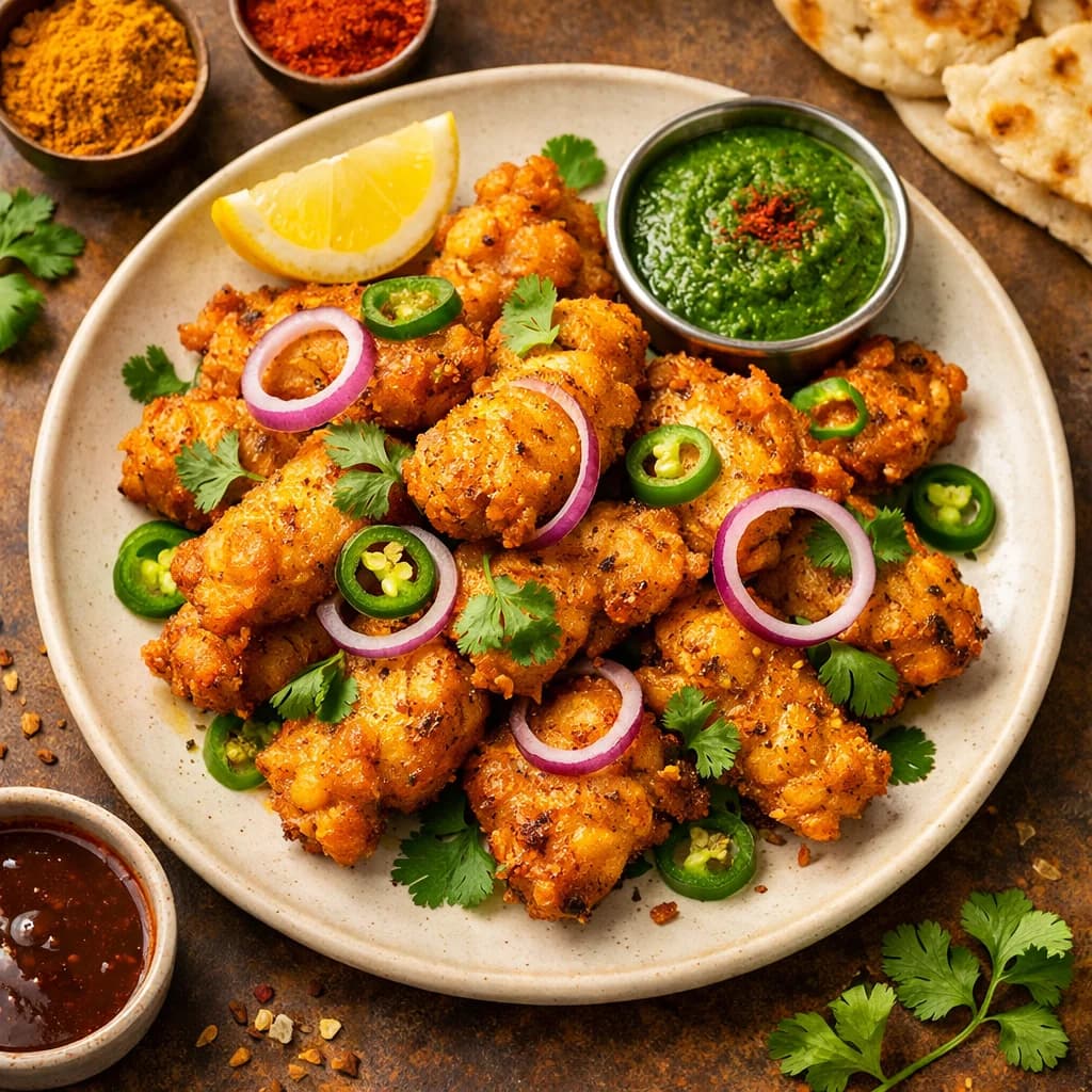 Golden Spiced Fish Pakoras recipe
