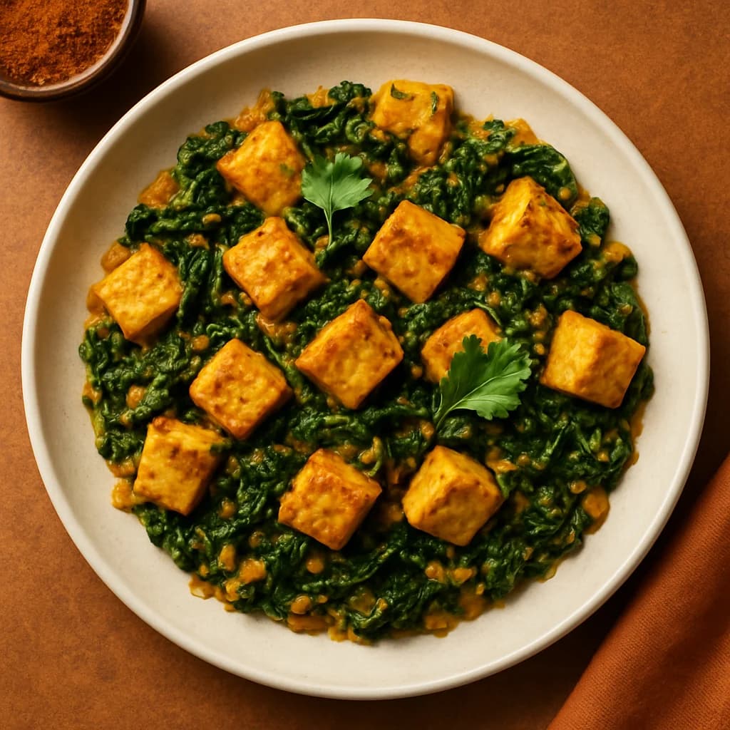 Golden Tofu and Spinach Stir-Fry recipe