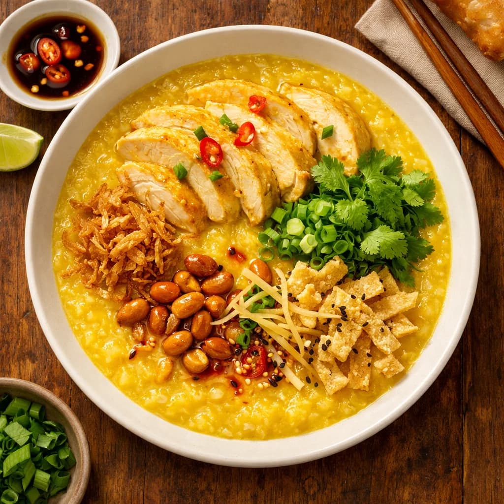 Golden Turmeric Chicken Congee recipe