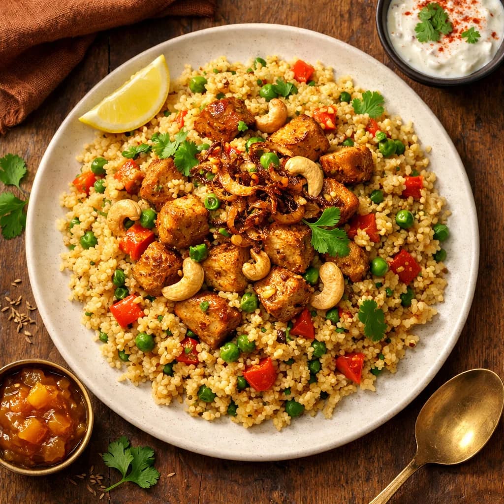 Hearty Soy Chunk and Millet Pilaf recipe