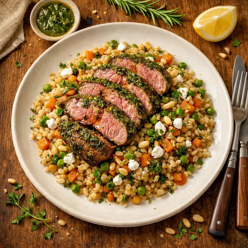 Herbed Lamb and Barley Pilaf recipe