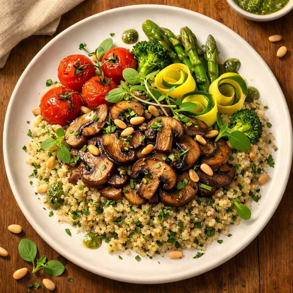Herbed Quinoa and Mushroom Sauté recipe