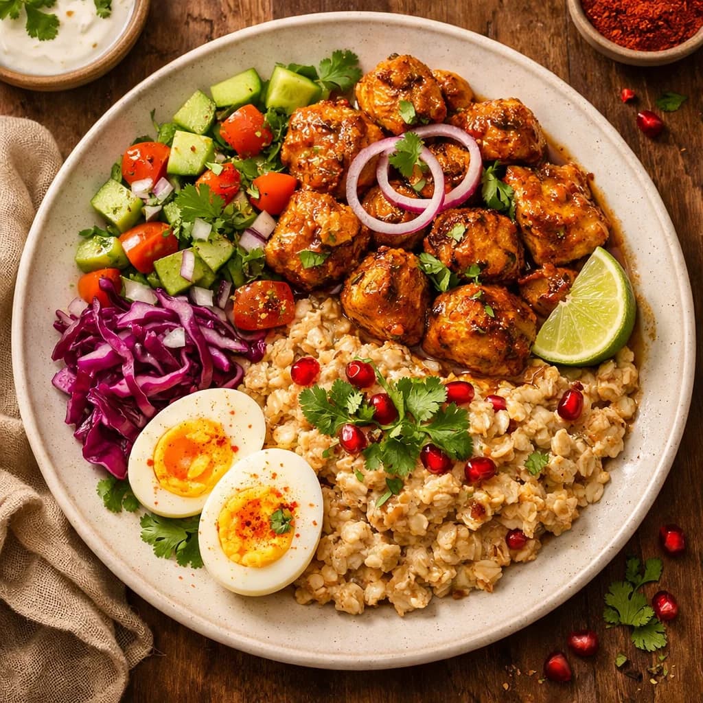 Masala Chicken and Oats Bowl recipe