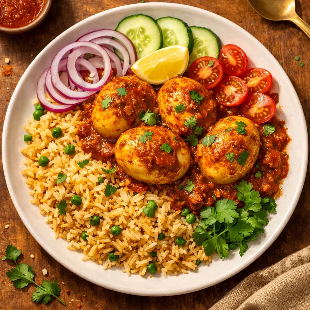 Masala Egg and Rice Bowl recipe