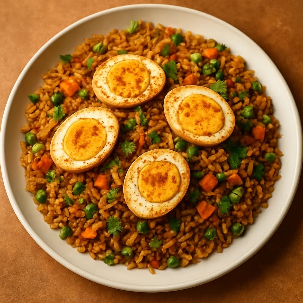 Masala Egg and Vegetable Pulao recipe