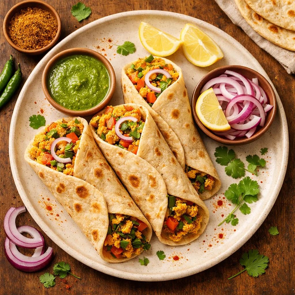 Masala Egg Bhurji Wraps recipe