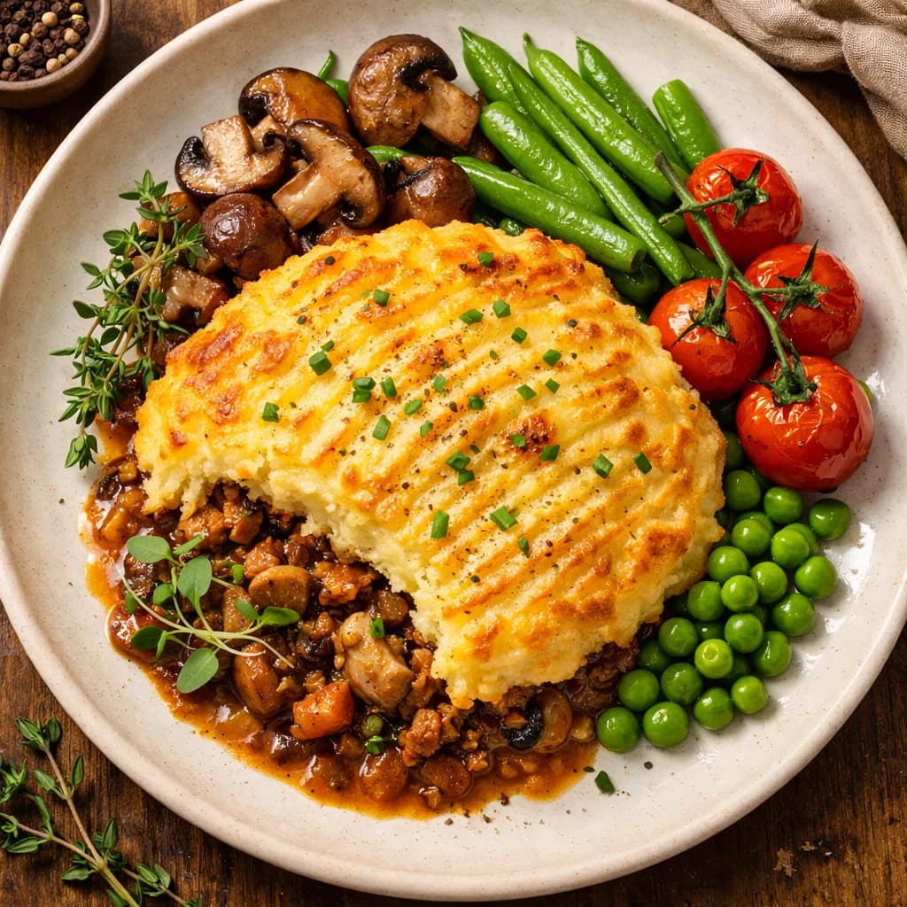 Mushroom & Soya Morning Cottage Pie recipe