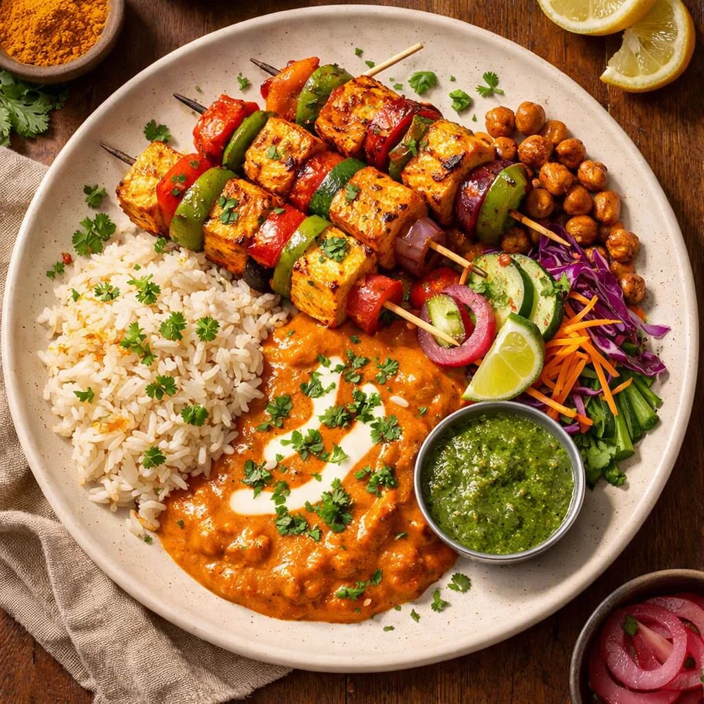Paneer Tikka Rice Bowl recipe
