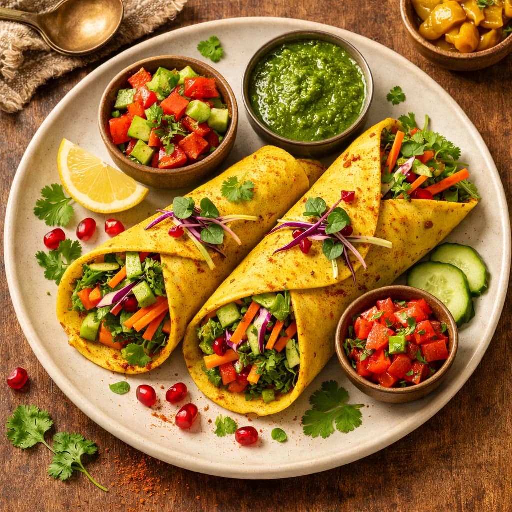 Rajasthani Moong Dal Chilla Wrap recipe