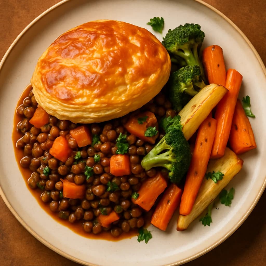 Roasted Vegetable and Lentil Pie recipe