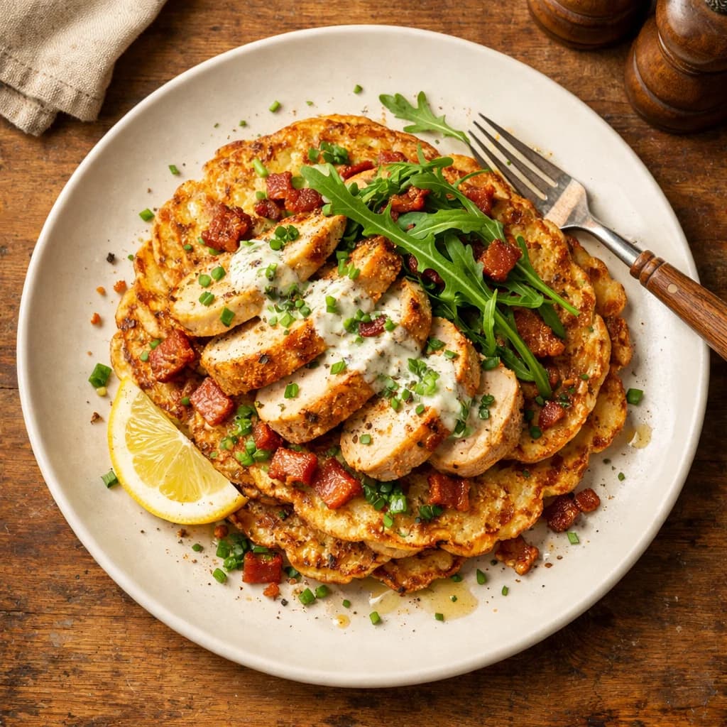 Savory Chicken and Oat Pancakes recipe