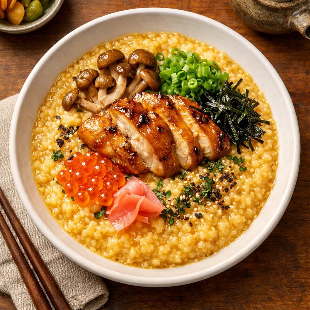 Savory Japanese Egg Millet Porridge recipe