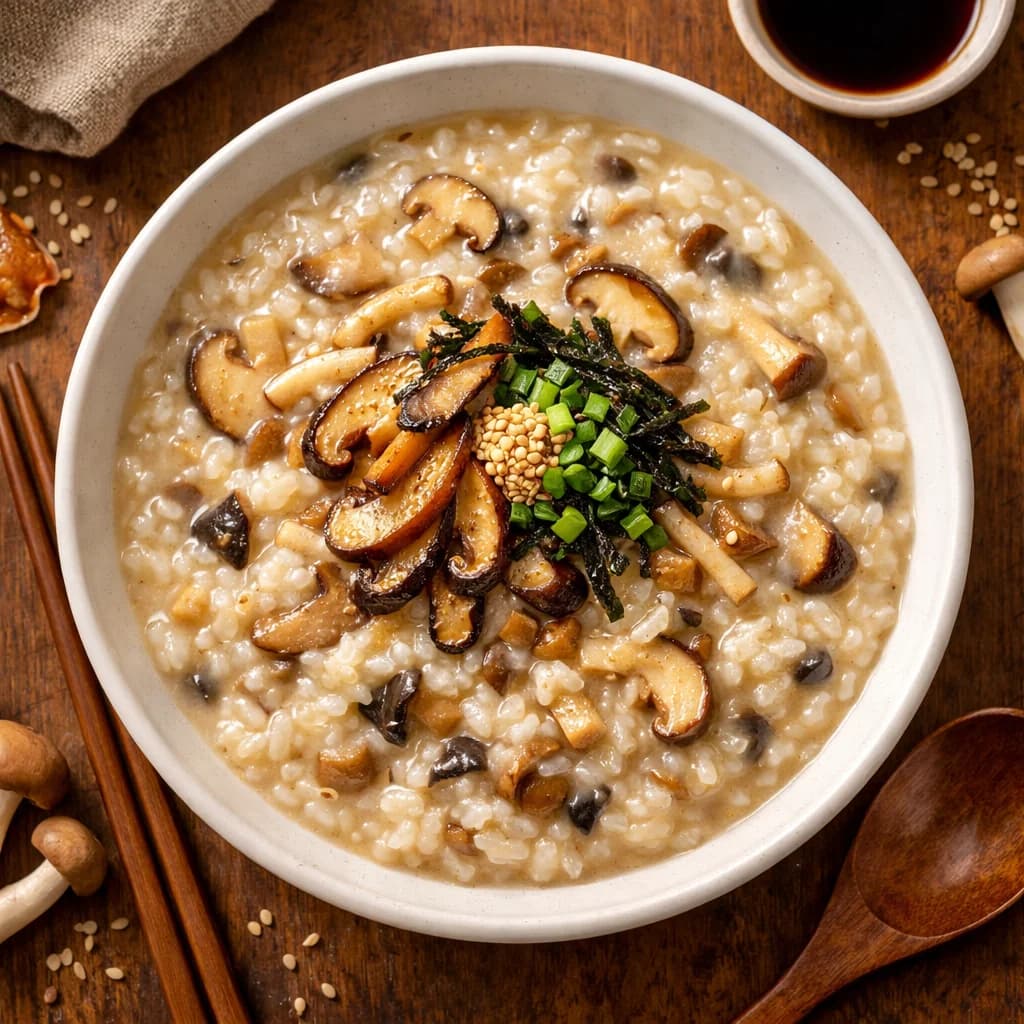 Savory Korean Mushroom Porridge recipe