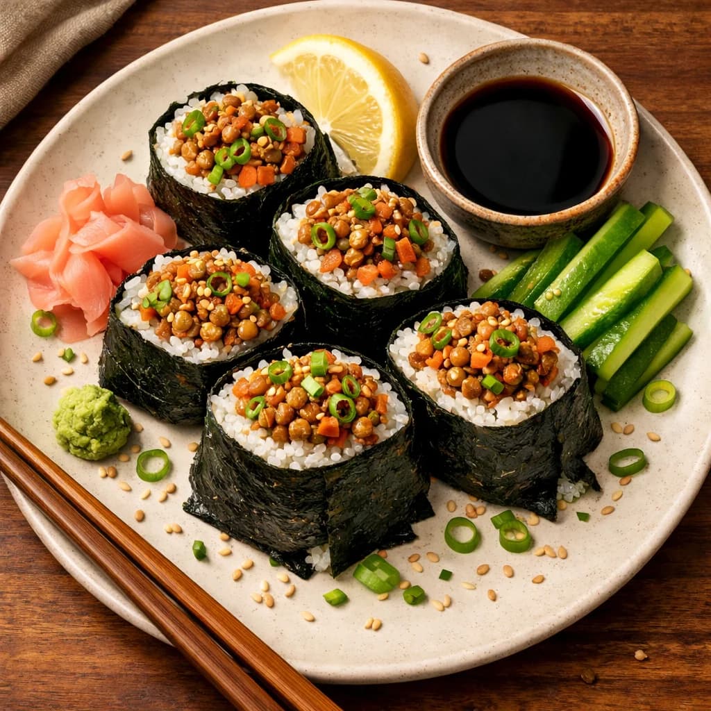 Savory Lentil and Nori Rice Wraps recipe