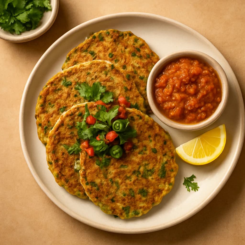 Savory Moong Sprouts Pancakes recipe