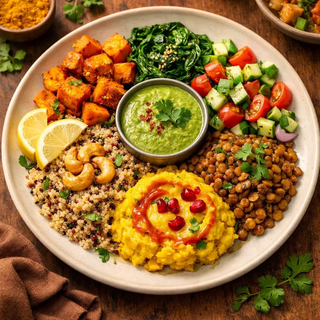 Savory Quinoa and Lentil Bowl recipe