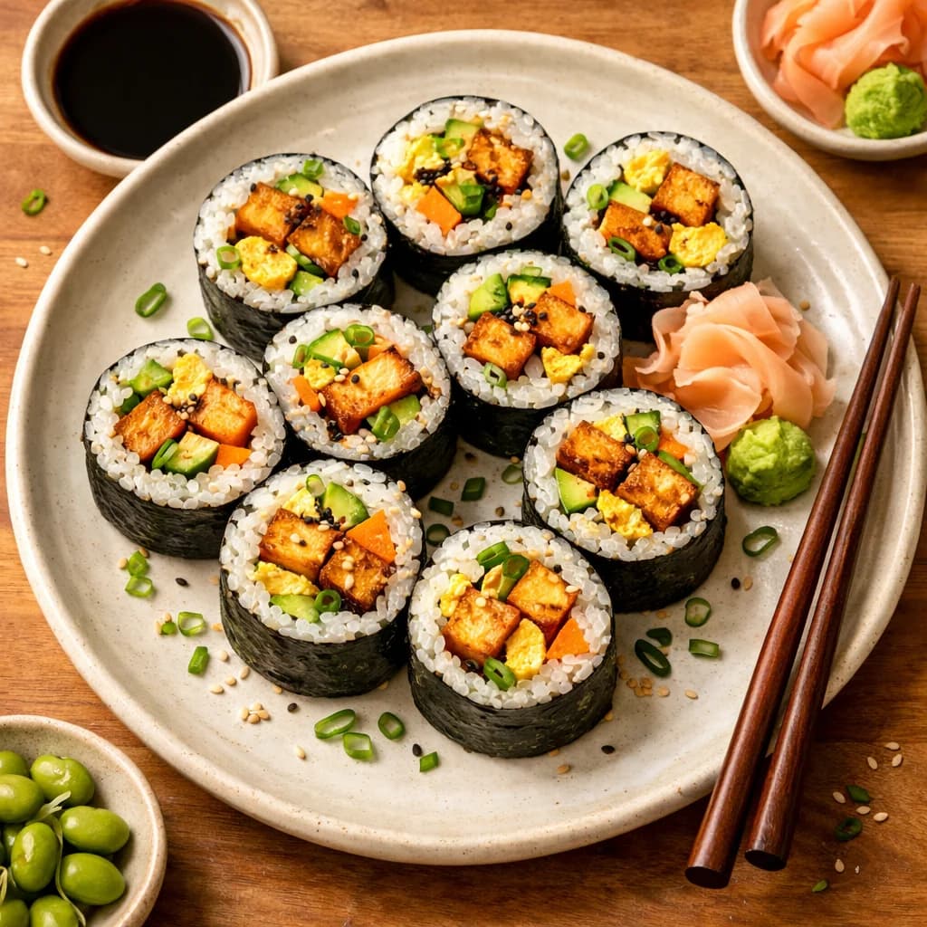 Savory Tofu Breakfast Sushi Rolls recipe