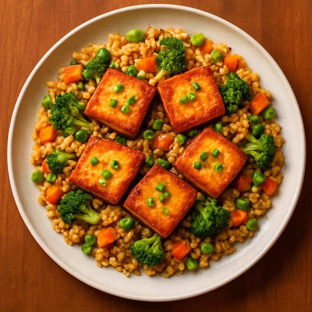 Sizzling Tofu and Veggie Fried Rice recipe