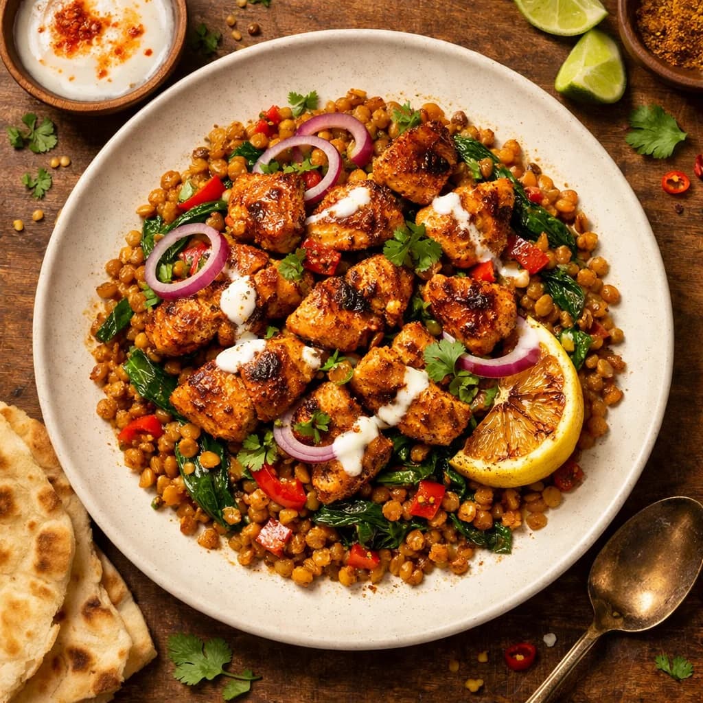 Smoky Chicken and Lentil Stir Fry recipe