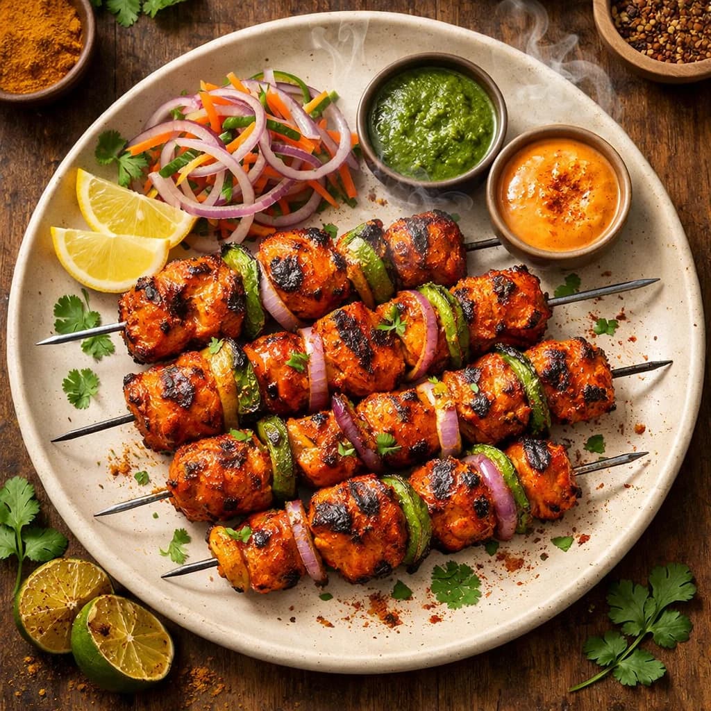 Smoky Tandoori Chicken Kebabs recipe