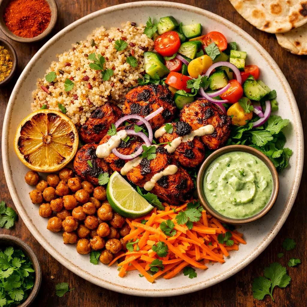 Smoky Tandoori Chicken Quinoa Bowl recipe