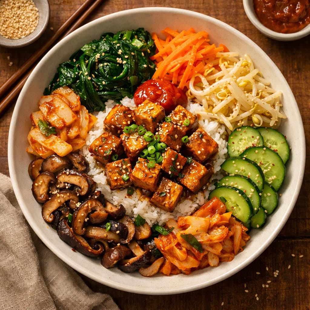 Soy Glazed Tofu Bibimbap recipe