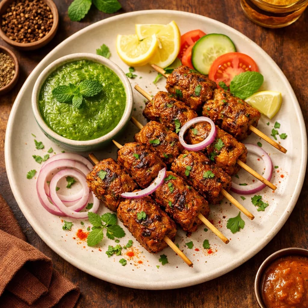 Soy Chunk Kebabs with Mint Chutney recipe