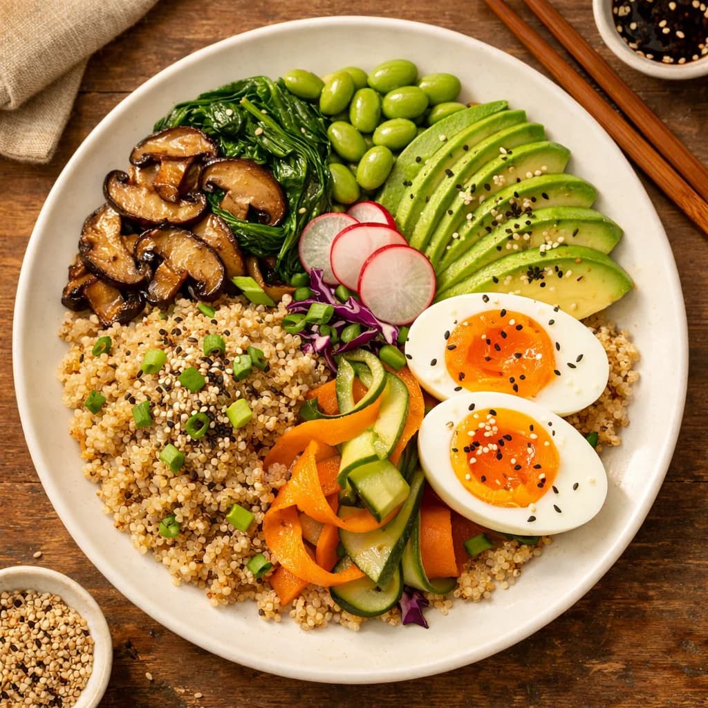 Soy Ginger Quinoa Breakfast Bowl recipe