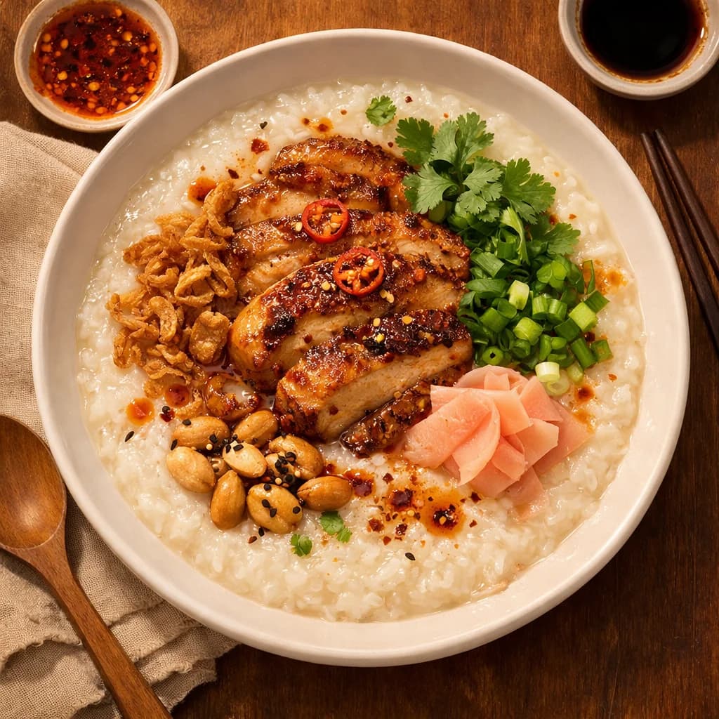 Spiced Chicken and Rice Congee recipe