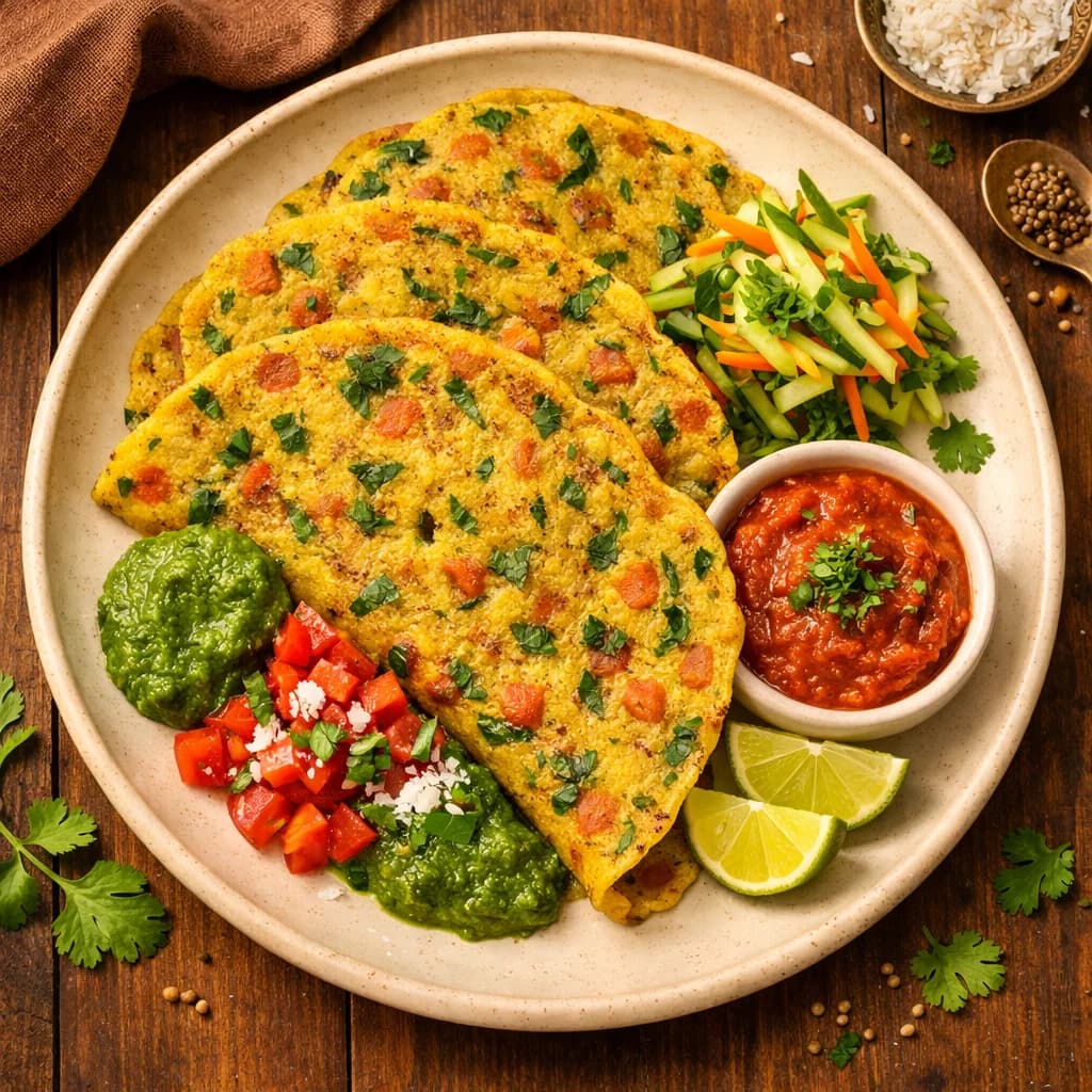 Spiced Chickpea Flour Pancakes recipe