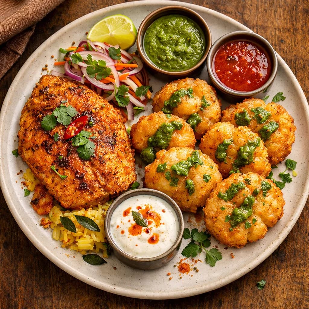 Spiced Fish and Rice Flour Fritters recipe
