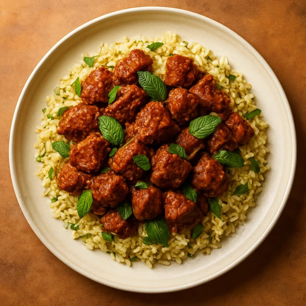 Spiced Lamb and Mint Rice recipe