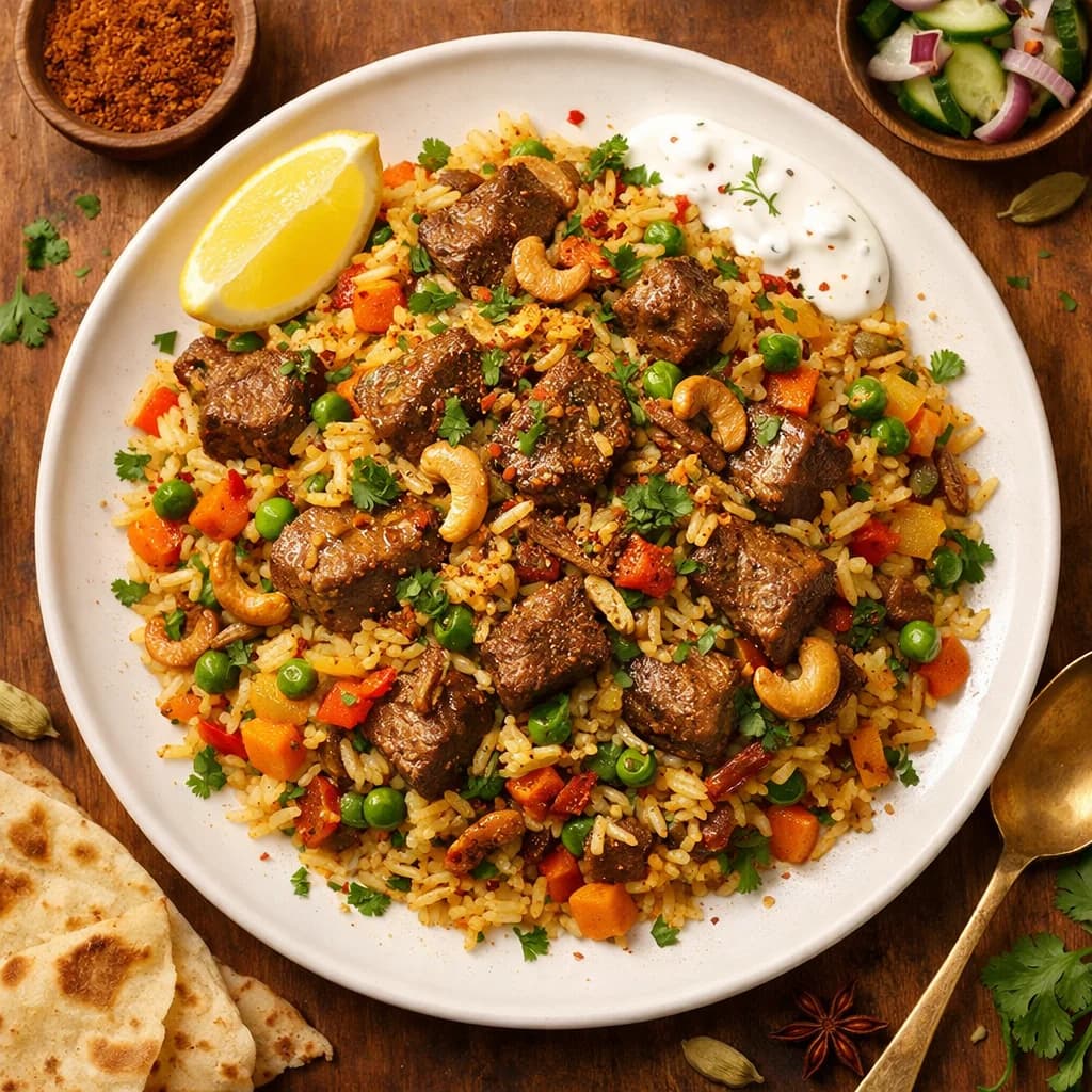 Spiced Lamb and Vegetable Rice recipe