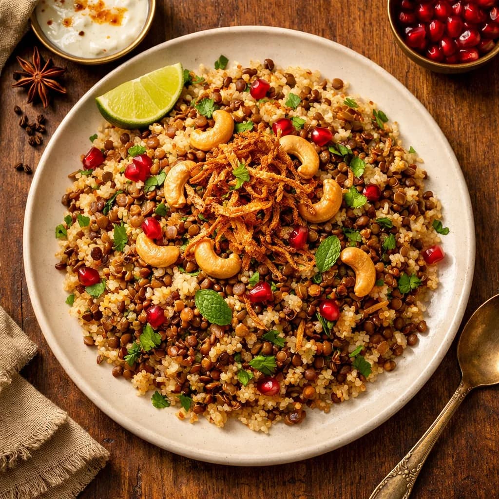 Spiced Lentil and Quinoa Biryani recipe