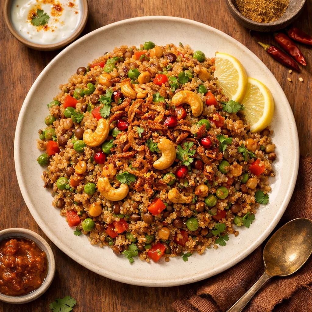 Spiced Lentil Quinoa Pilaf recipe