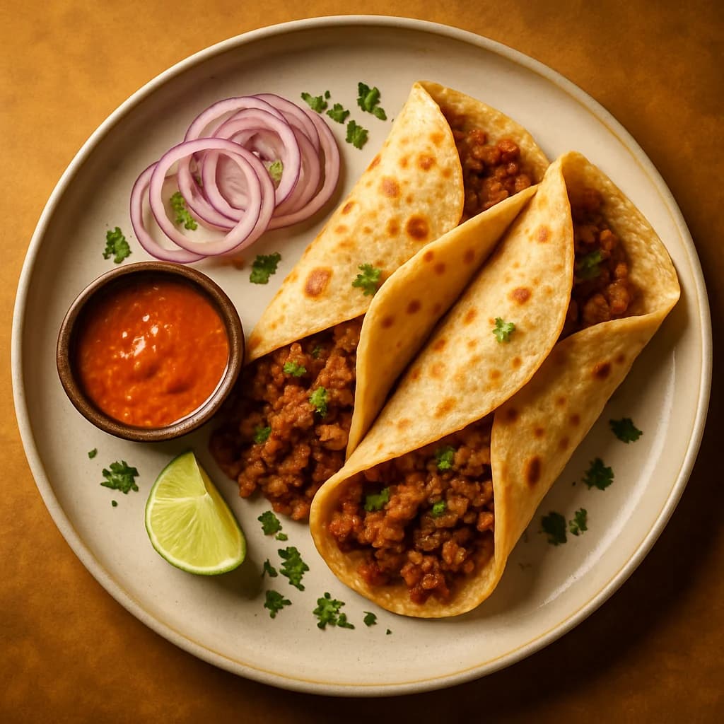 Spiced Mutton Keema Wraps recipe