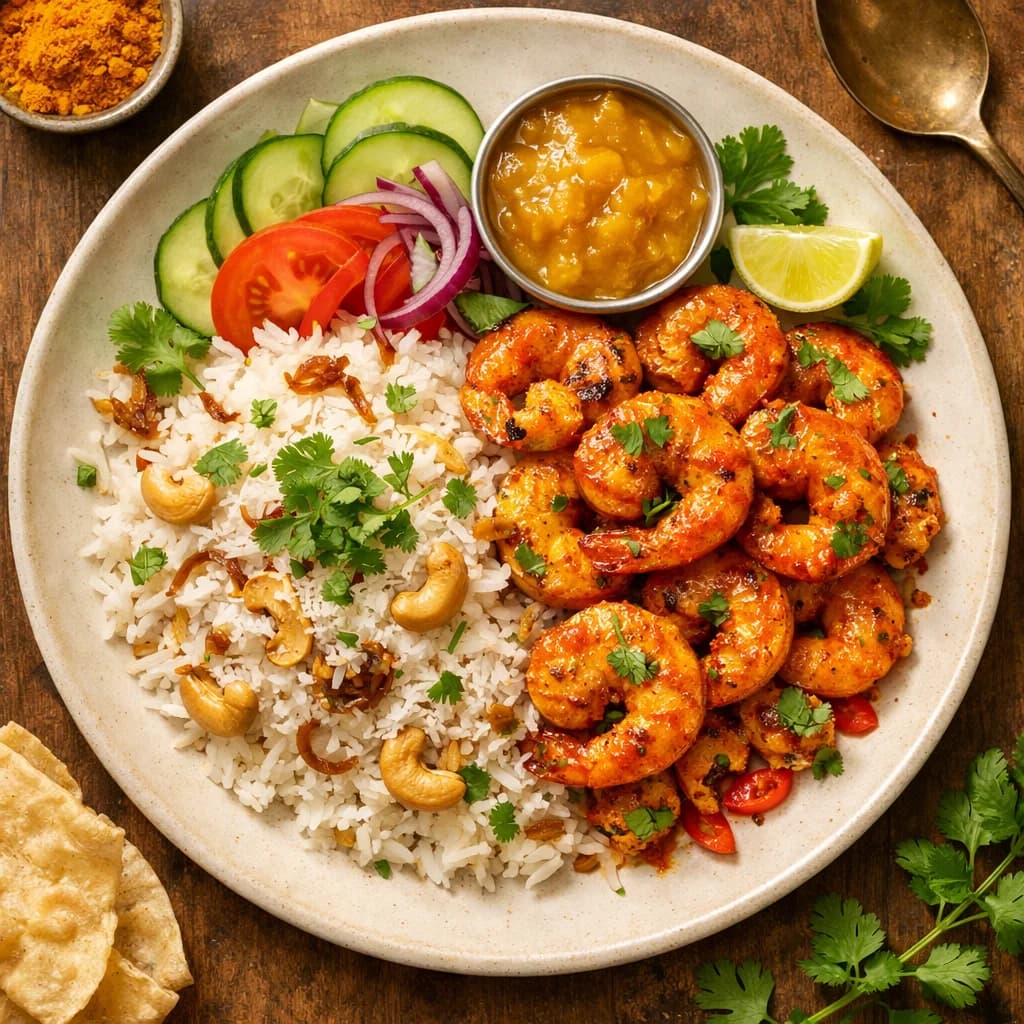 Spiced Prawn and Coconut Rice Bowl recipe