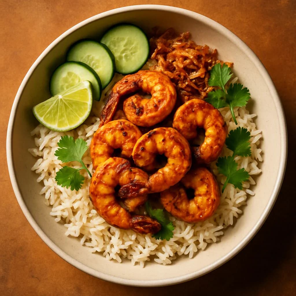 Spiced Prawn Coconut Rice Bowl recipe