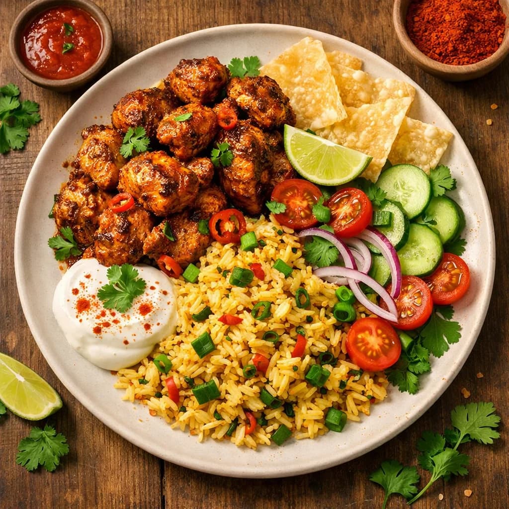 Spicy Chicken and Rice Snack Bowl recipe