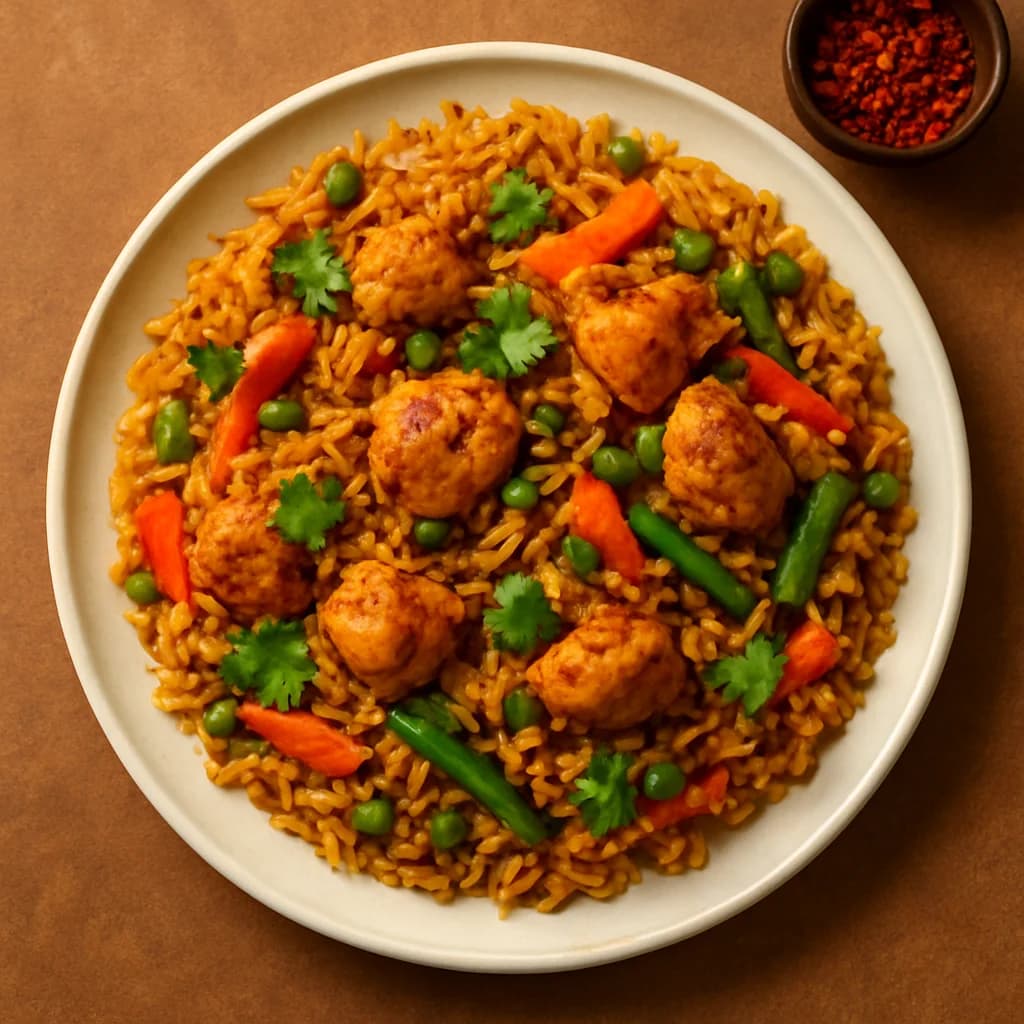 Spicy Chicken and Vegetable Pulao recipe