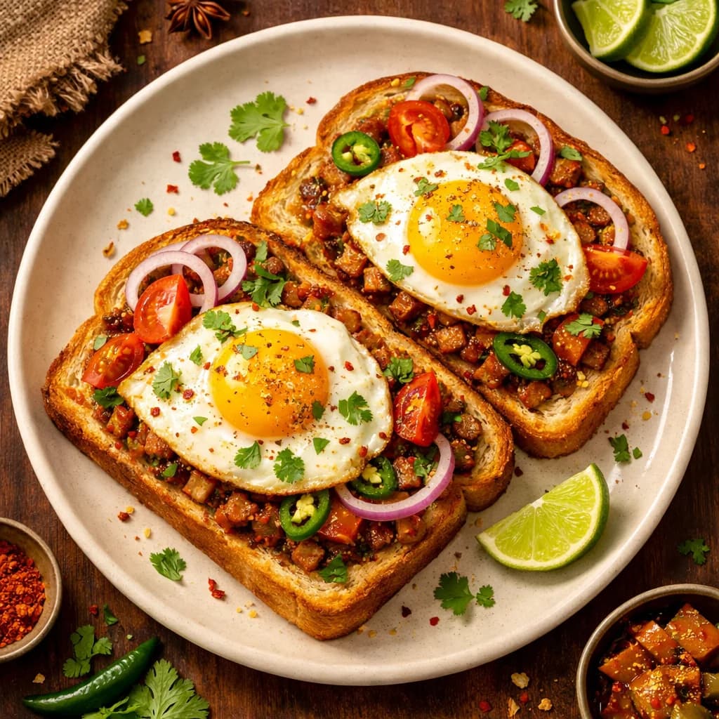 Spicy Egg Masala Toast recipe