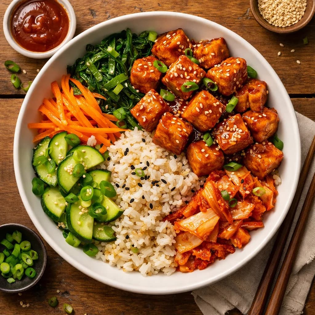 Sweet and Spicy Korean Tofu Bowl recipe