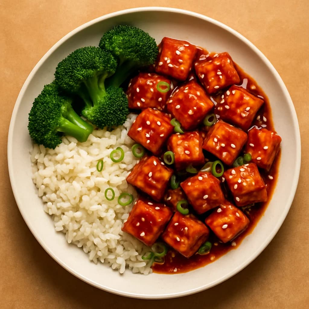 Sweet and Spicy Tofu Rice Bowl recipe