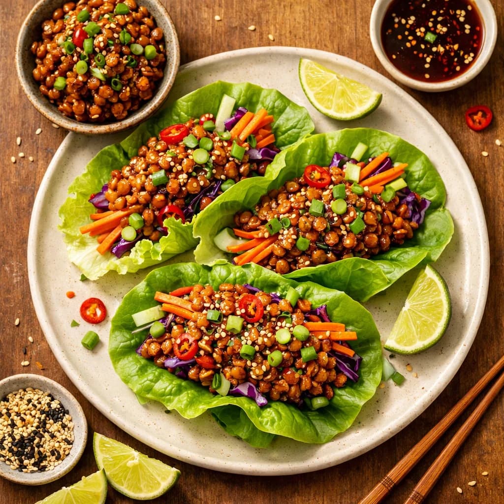 Sweet and Tangy Korean Lentil Wraps recipe