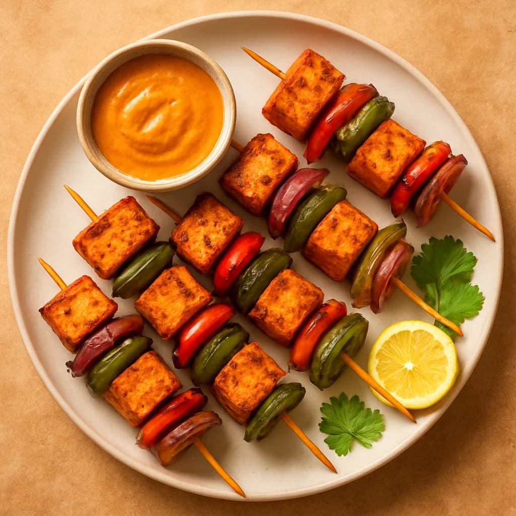 Tandoori Tofu and Vegetable Skewers recipe