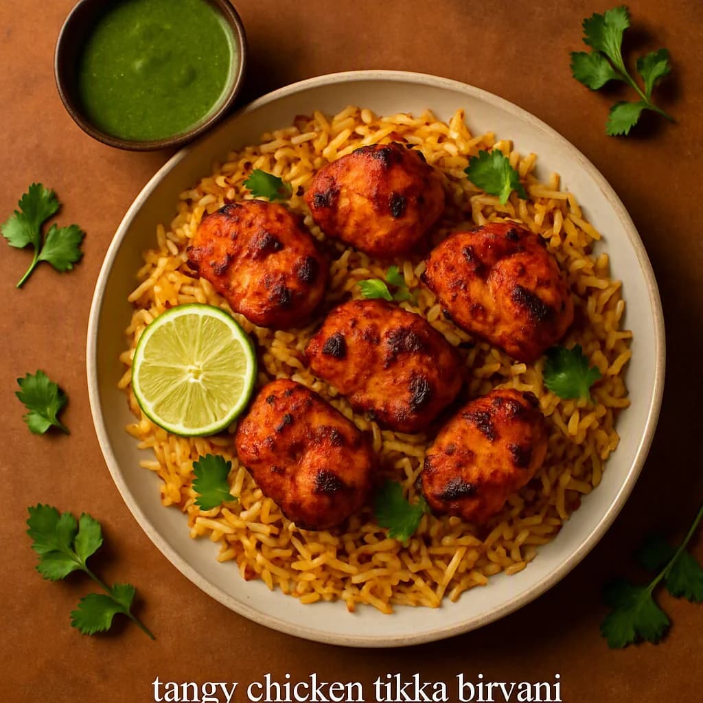 Tangy Chicken Tikka Biryani recipe