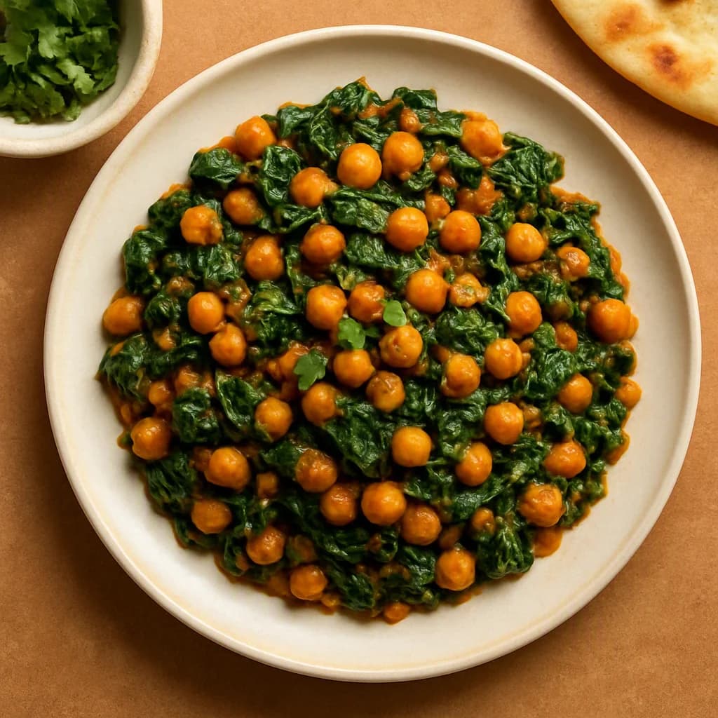Tangy Chickpea and Spinach Stir Fry recipe