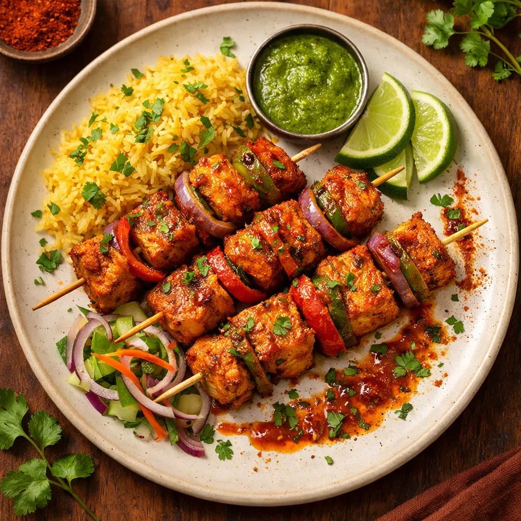 Tangy Fish Masala Skewers recipe