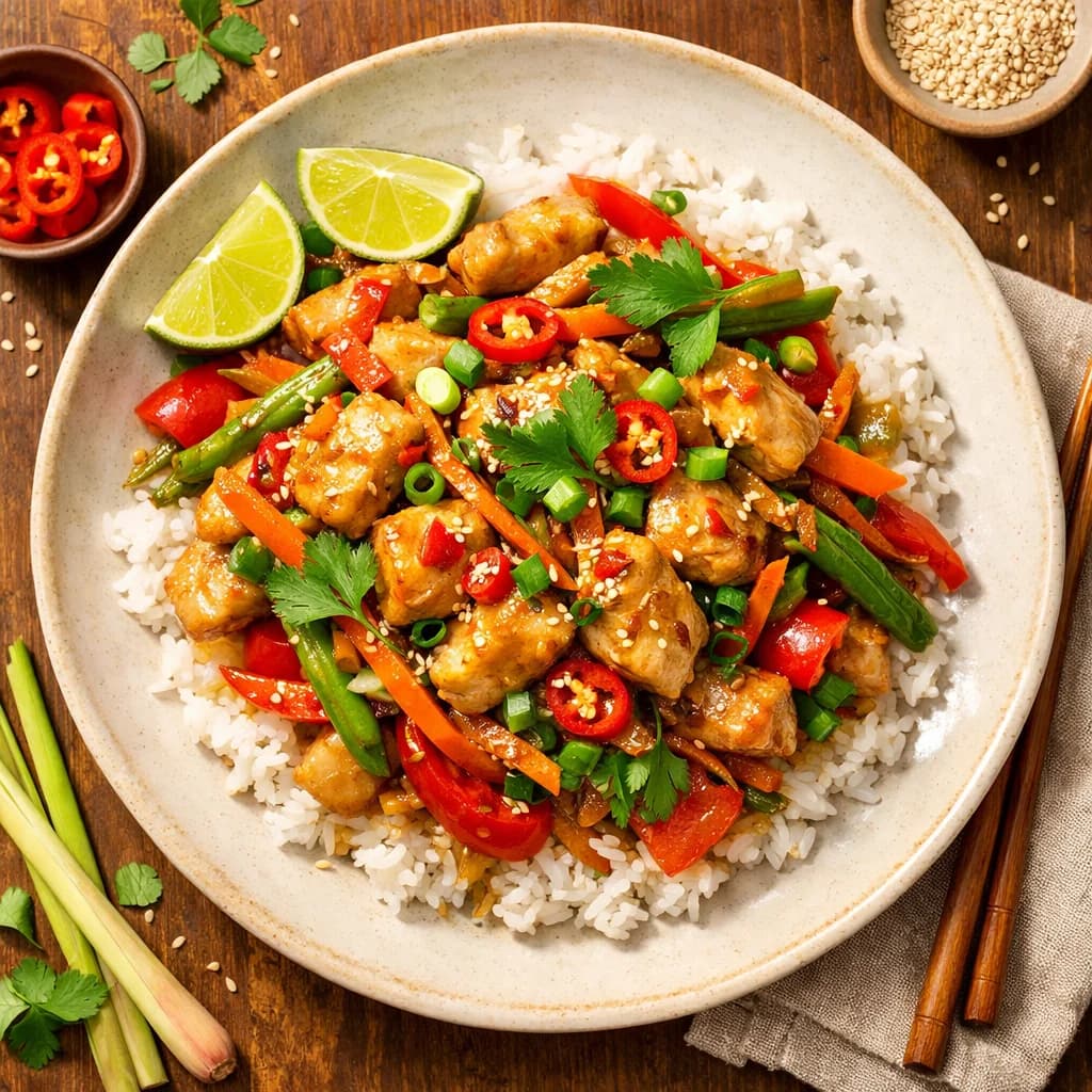 Tangy Lemongrass Chicken Stir-Fry recipe