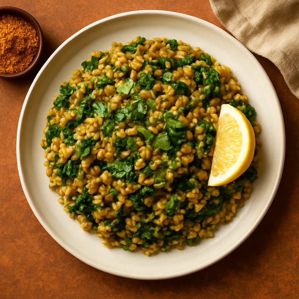 Tangy Lentil and Spinach Khichdi recipe